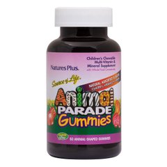 Комплекс мультивітамінів для дітей, зі смаком вишні, апельсина І винограду, Animal Parade Gummy Bears, Nature's Plus, 50 жувальних цукерок
