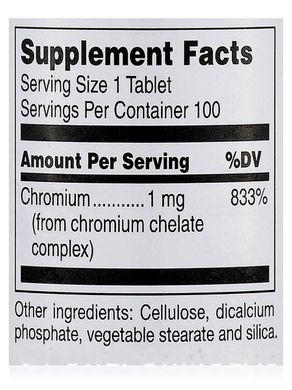 Хром Douglas Laboratories (Chromium) 1 мг 100 таблеток
