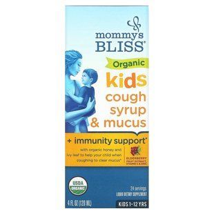 Childrens organic cough syrup + immune support, Mommys Bliss, 120 ml.