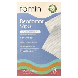 fomin, дезодорирующие салфетки, ассорти вкусов, 15 салфеток в индивидуальной упаковке купить в Киеве и Украине