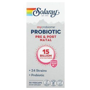 Solaray, Mycrobiome Probiotic, Pre & Post Natal, 15 Billion, 30 VegCaps купить в Киеве и Украине