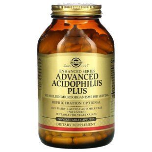 Пробиотики Solgar (Advanced Acidophilus Plus) 500 млн КОЕ 240 капсул купить в Киеве и Украине