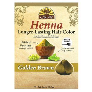 Okay Pure Naturals, Henna, Longer-Lasting Hair Color, Golden Brown , 2 oz (56.7 g) купить в Киеве и Украине