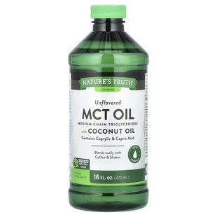 Nature's Truth, MCT Oil with Coconut Oil, Unflavored, 16 fl oz (473 ml) купить в Киеве и Украине