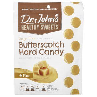 Dr. John's Healthy Sweets, Карамель Butterscotch, + клетчатка, без сахара, 109 г (3,85 унции) купить в Киеве и Украине