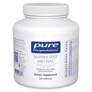 Мультивитамины и минералы с ацетилцистеином Pure Encapsulations (Nutrient 950 with NAC) 240 капсул купить в Киеве и Украине