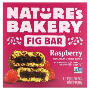 Nature's Bakery, батончик з інжиром, малина, 6 2 упаковок по 57 г (2 унції).