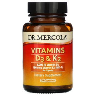 Витамины Д3+К2 Dr. Mercola (Vitamin D3+K2) 30 капсул купить в Киеве и Украине