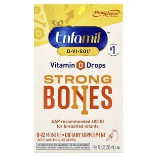 Enfamil, D&middot;Vi&middot;Sol&reg;, Vitamin D Drops, Strong Bones, 0-12 Months, 1.66 fl oz (50 ml)