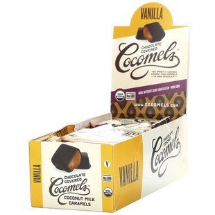 Organic product, caramel made from coconut milk in chocolate, vanilla, Cocomels, 15 pieces, 1 ounce (28 g) each.