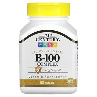 Complex B-100, extended release, 21st Century, 60 tablets.