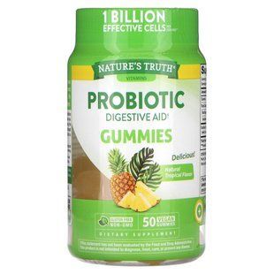 Nature's Truth, Probiotic Digestive Aid Gummies, Natural Tropical, 50 Vegan Gummies купить в Киеве и Украине