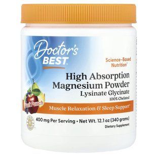 Doctor's Best, High Absorption Magnesium Powder, Fruit Punch, 12.1 oz (340 g) купить в Киеве и Украине