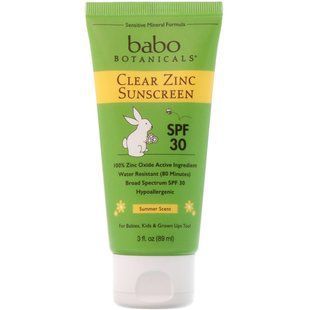 Солнцезащитный крем с цинком, SPF 30 (Sunscreen), Babo Botanicals, 89 мл купить в Киеве и Украине