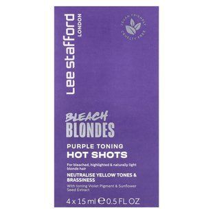 Lee Stafford, Bleach Blondes, Purple Toning Hot Shots, 4 Sachets, 0.5 fl oz (15 ml) купить в Киеве и Украине