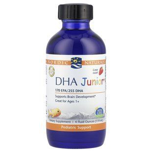 ДНА для детей 3+ вкус клубники Nordic Naturals (DHA Junior Ages 3+) 119 мл купить в Киеве и Украине