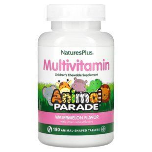 Витамины для детей вкус арбуза Nature's Plus (Multi-Vitamin and Mineral Animal Parade) 180 жевательных таблеток купить в Киеве и Украине