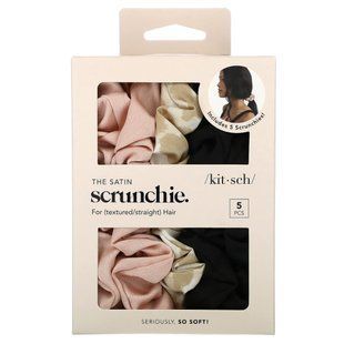 Kitsch, The Satin Scrunchie, For Textured/Straight Hair, Assorted, 5 Scrunchie купить в Киеве и Украине