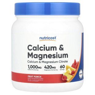 Nutricost, кальцій і магній, фруктовий пунш, 606 г (21,6 унції)