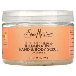 Осветляющий скраб для рук и тела, кокос и гибискус, Illuminating Hand & Body Scrub, Coconut & Hibiscus, SheaMoisture, 340 г купить в Киеве и Украине