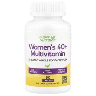 Мультивітаміни для жінок 40+ Super Nutrition (Women's 40+ Multivitamin) з органічними екстрактами 60 таблеток