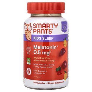 SmartyPants, Kids Sleep, жевательный мелатонин, со вкусом клубники и манго, 60 жевательных таблеток купить в Киеве и Украине
