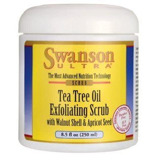 Отшелушивающий скраб с маслом чайного дерева, Tea Tree Oil Exfoliating Scrub, Swanson, 250 мл купить в Киеве и Украине