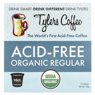 Tylers Coffees, Органический кофе, обычный, без кислоты, 16 капсул (8 г) каждая купить в Киеве и Украине