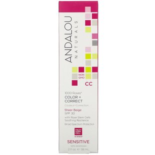 Увлажняющий CC крем с SPF 30 Andalou Naturals (Color Correct) 58 мл купить в Киеве и Украине