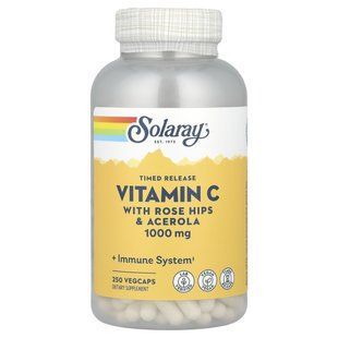 Вітамін C з уповільненим вивільненням, Vitamin C, Solaray, 1000 мг, 250 вегетаріанських капсул