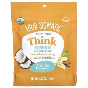 Four Sigmatic, Think Organic Creamer, Dairy Free, Vanilla Coconut, 4.23 oz (120 g) купить в Киеве и Украине