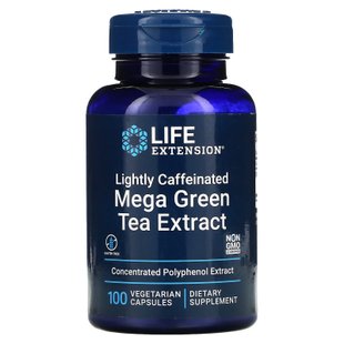 Мега экстракт зеленого чая, небольшое содержание кофеина, Mega Green Tea Polyphenol Extract, Life Extension, 100 растительных капсул купить в Киеве и Украине