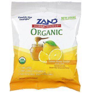 Organic tablets with herbs, lemon, and honey with a soothing effect, 18 tablets.