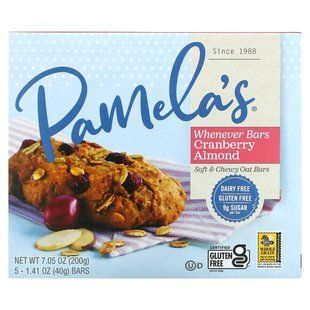 Oat bars with cranberries and almonds, 5 bars of 40 g (1.41 oz)