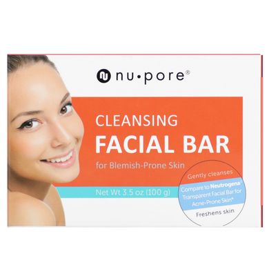 Мило для шкіри обличчя схильного до акне Nu-Pore (Cleansing Facial Bar for Blemish-Prone Skin) 100 г