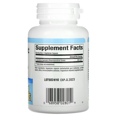 Natural Factors, L-карнітин, 500 мг, 60 вегетаріанських капсул