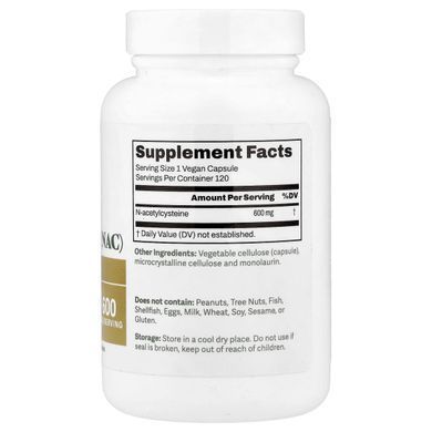 N-acetylcysteine Dr. Murray's (NAC) 600mg 120 Vegan Capsules