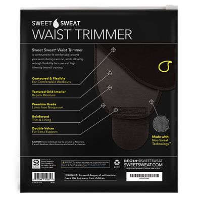 Пояс для похудения размер L цвет черный и желтый Sports Research (Sweet Sweat Waist Trimmer) 1 шт купить в Киеве и Украине