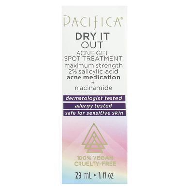 Pacifica, Dry It Out, гель для лечения пятен от прыщей, максимальная сила, 1 жидкая унция (29 мл) купить в Киеве и Украине