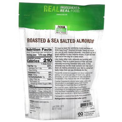 Мигдальні горіхи смажені Now Foods (Almonds) 454 г