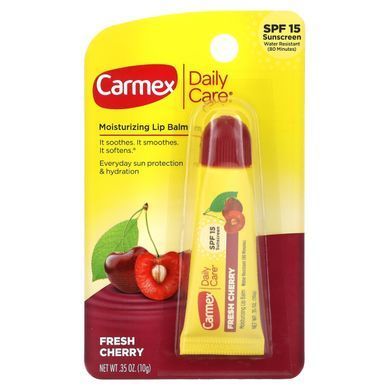 Зволожуючий бальзам для губ вишня SPF15 Carmex (Daily Care Moisturizing Lip Balm Fresh Cherry) 10 г