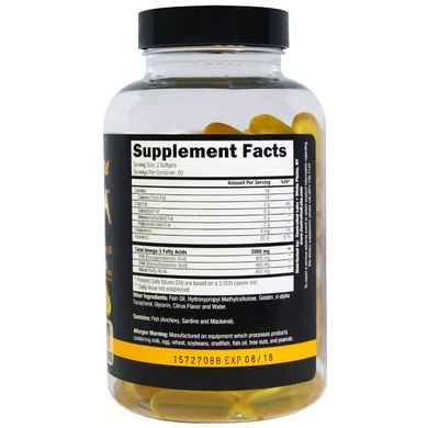 Риб'ячий жир Controlled Labs (Fish Oil OxiMega) 1000 мг 120 капсул зі смаком апельсина