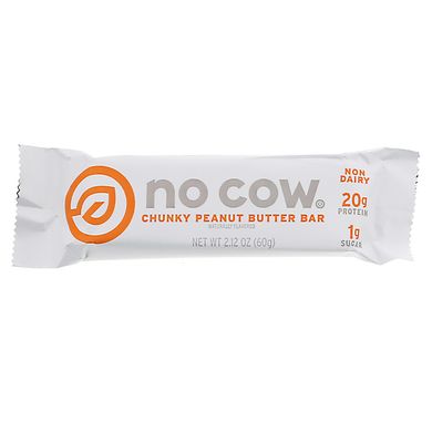 Протеїновий батончик, шматочки арахісової пасти, No Cow, 12 батончиків по 60 г (2,12 унції)