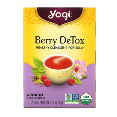Berry DeTox, Без кофеїну, Yogi Tea, 16 чайних пакетиків, 112 унцій (32 г)