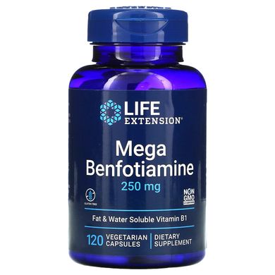 Бенфотиамин, Mega Benfotiamine, Life Extension, 250 мг, 120 капсул на растительной основе купить в Киеве и Украине
