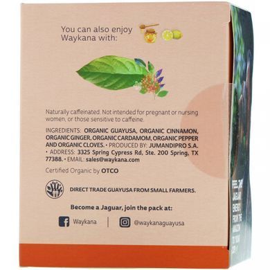 Tea Waykana, Amazon, guayusa, tea, Waykana, 16 tea bags of 32 g.