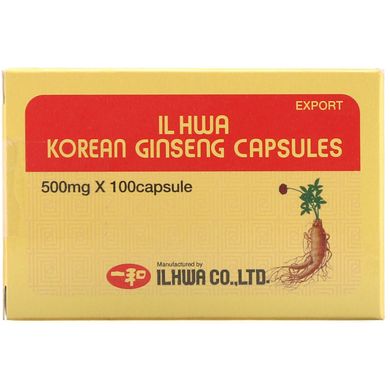Корейська женьшень Ilhwa (Korean Ginseng Capsules) 500 мг 100 капсул