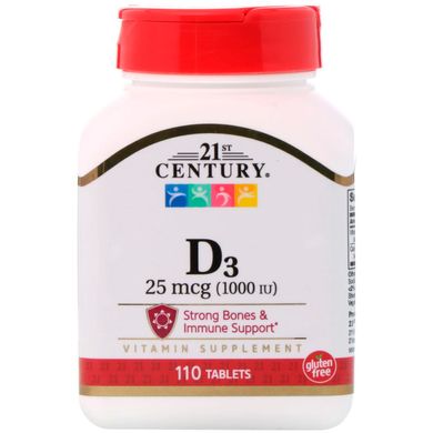 Вітамін Д3 21st Century (Vitamin D3) 1000 МО 110 таблеток