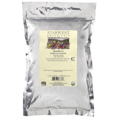 Органический чай ройбуш, измельченный и просеянный, Starwest Botanicals, 1 фунт (453,6 г) купить в Киеве и Украине