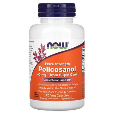 Полікозанол Now Foods (Policosanol) 40 мг 90 вегетаріанських капсул
